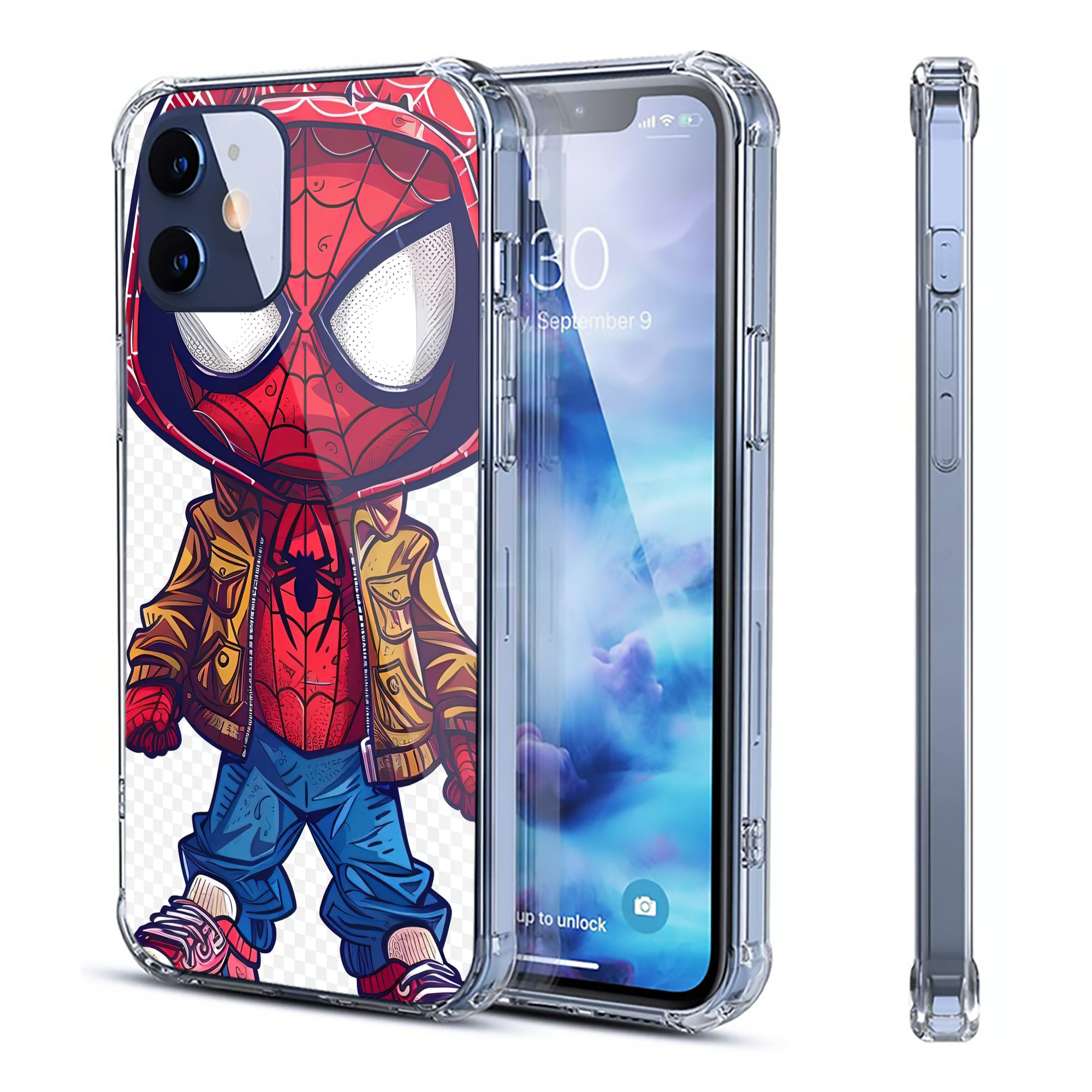 （画像用） Spider Man スパイダーマン 【iPhone 12シリーズ対応】透明スマホケース（クリアソフトケース）